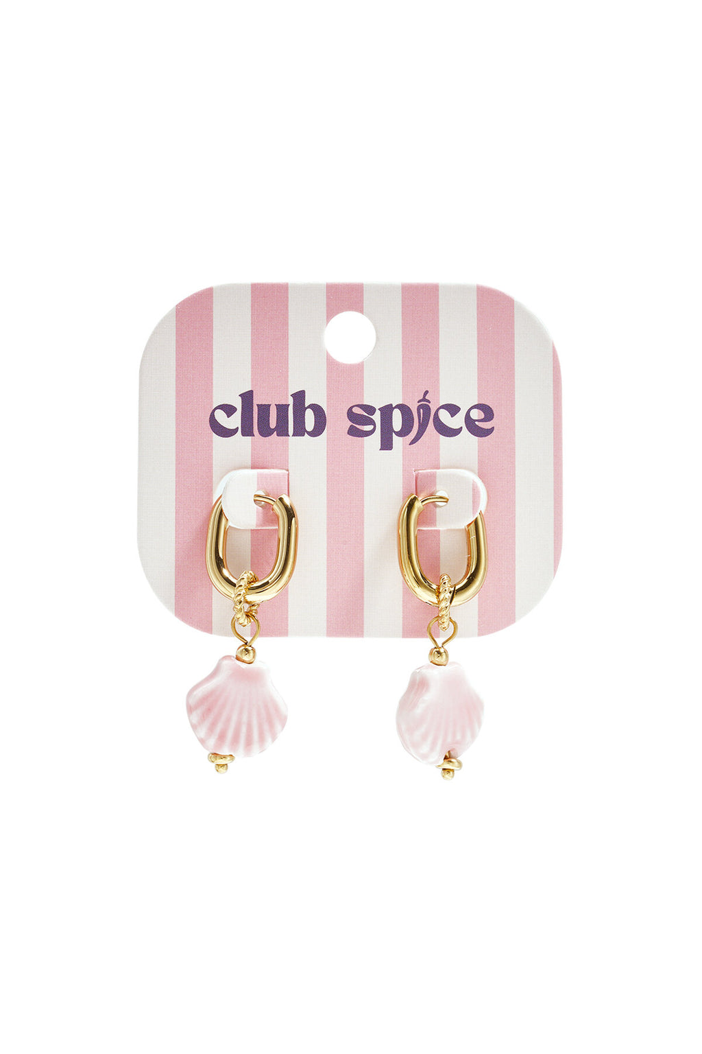 Squoval earrings with dangling shell