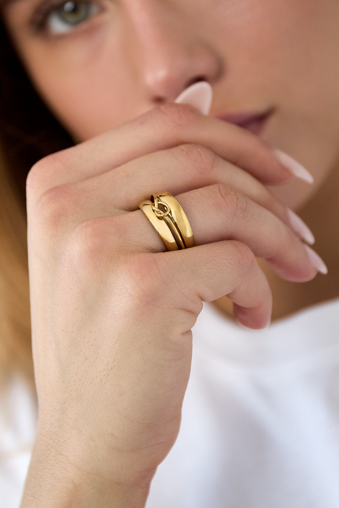 Elegant Adjustable Minimalist Ring - Silver & Gold