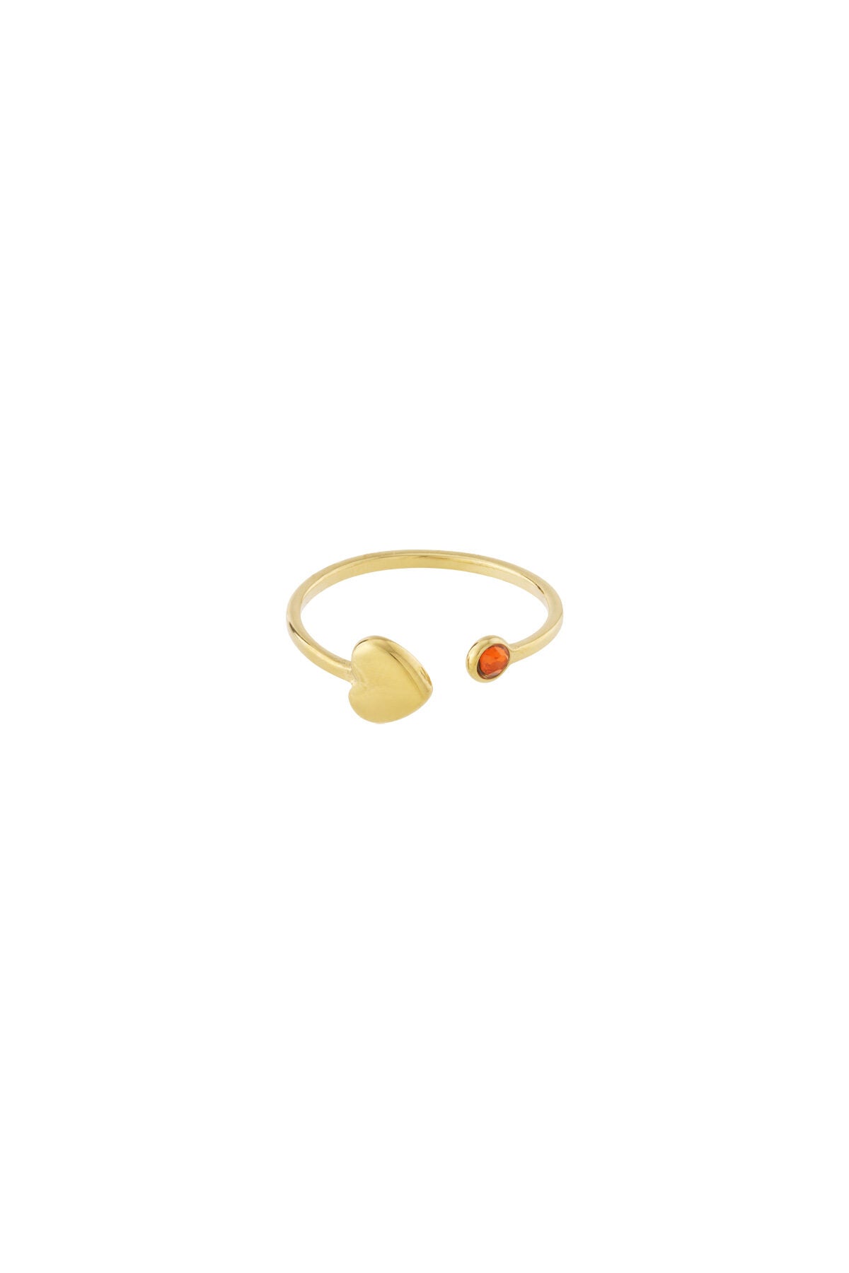 Elegant 14K Gold Plated Heart Ring - All Fit