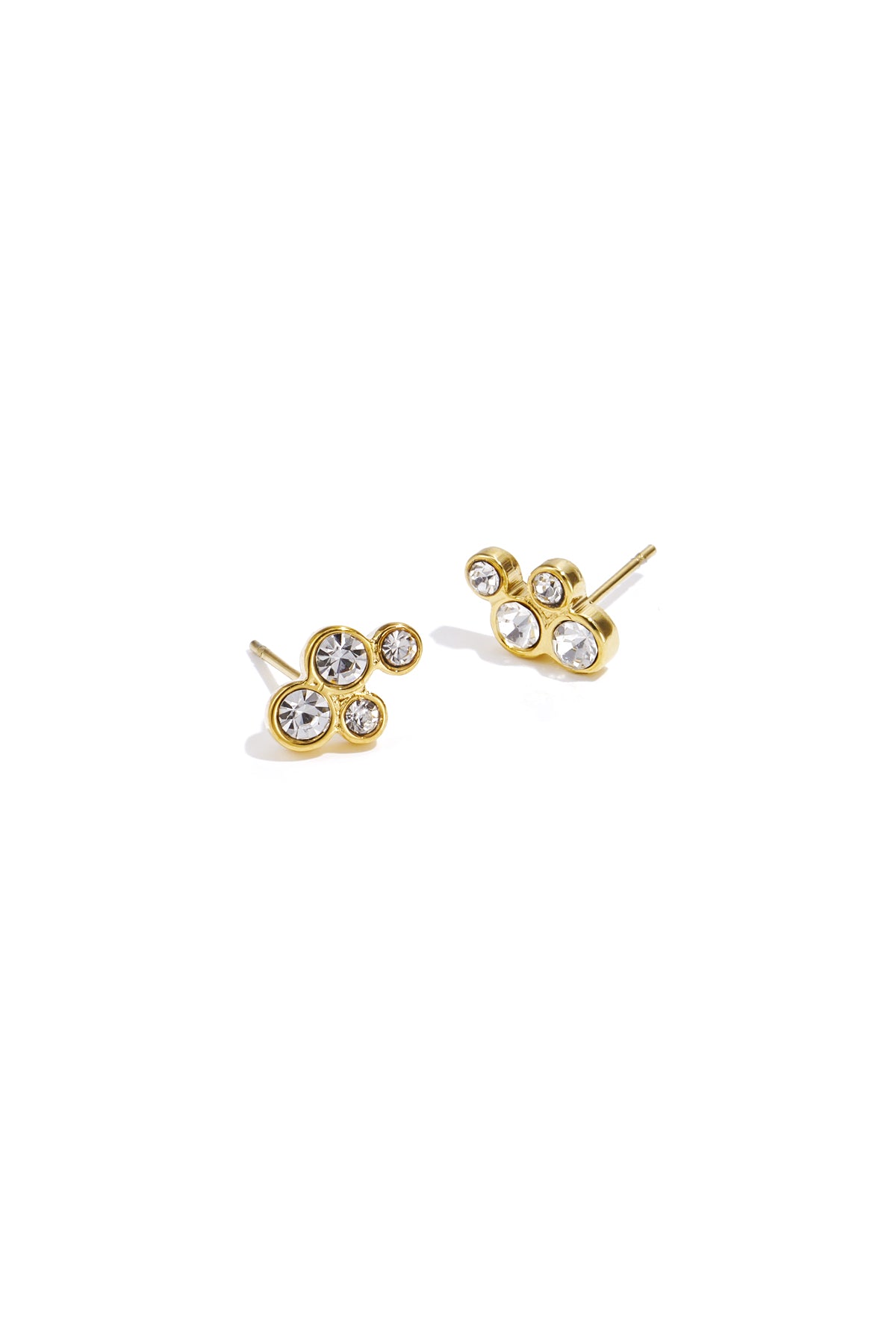 Earrings with round stones