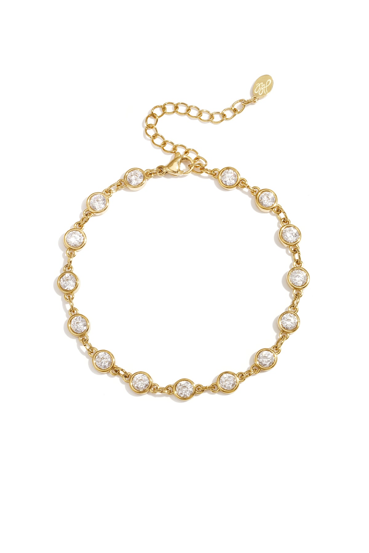 Bracelet with round cubic zirconia stones