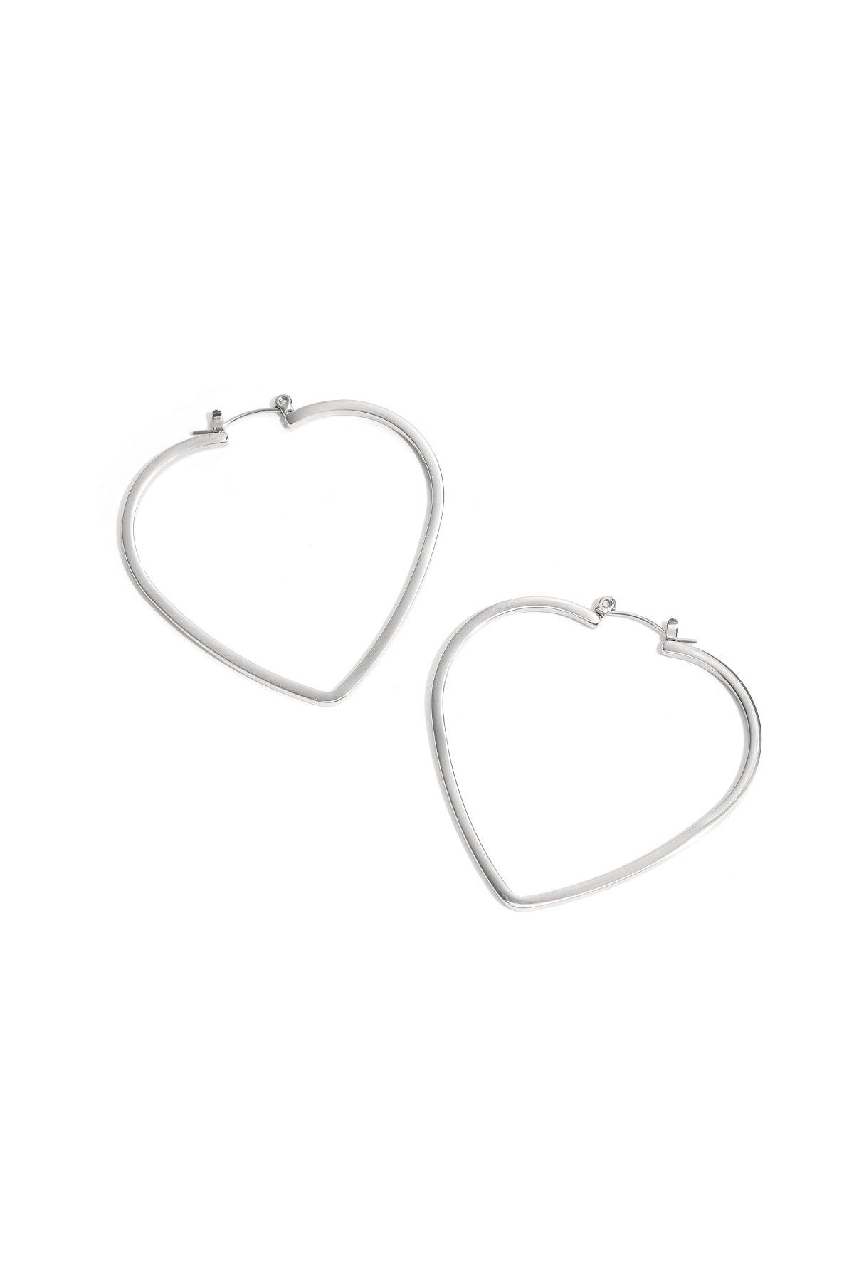 Minimalist heart hoop earrings