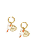 Earrings with beads and heart charm