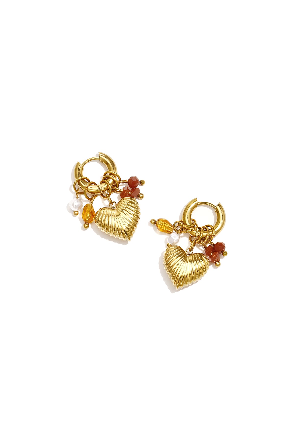Stainless Steel Beads Earrings Heart Simple Daily Simple Series Women's jewelry