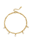 Elegant Gold-Toned Multi-Layered Anklet for Summer