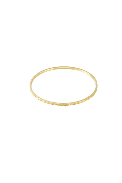 Irregular Shape Bangle – Gold-Plated Steel & Rhinestones