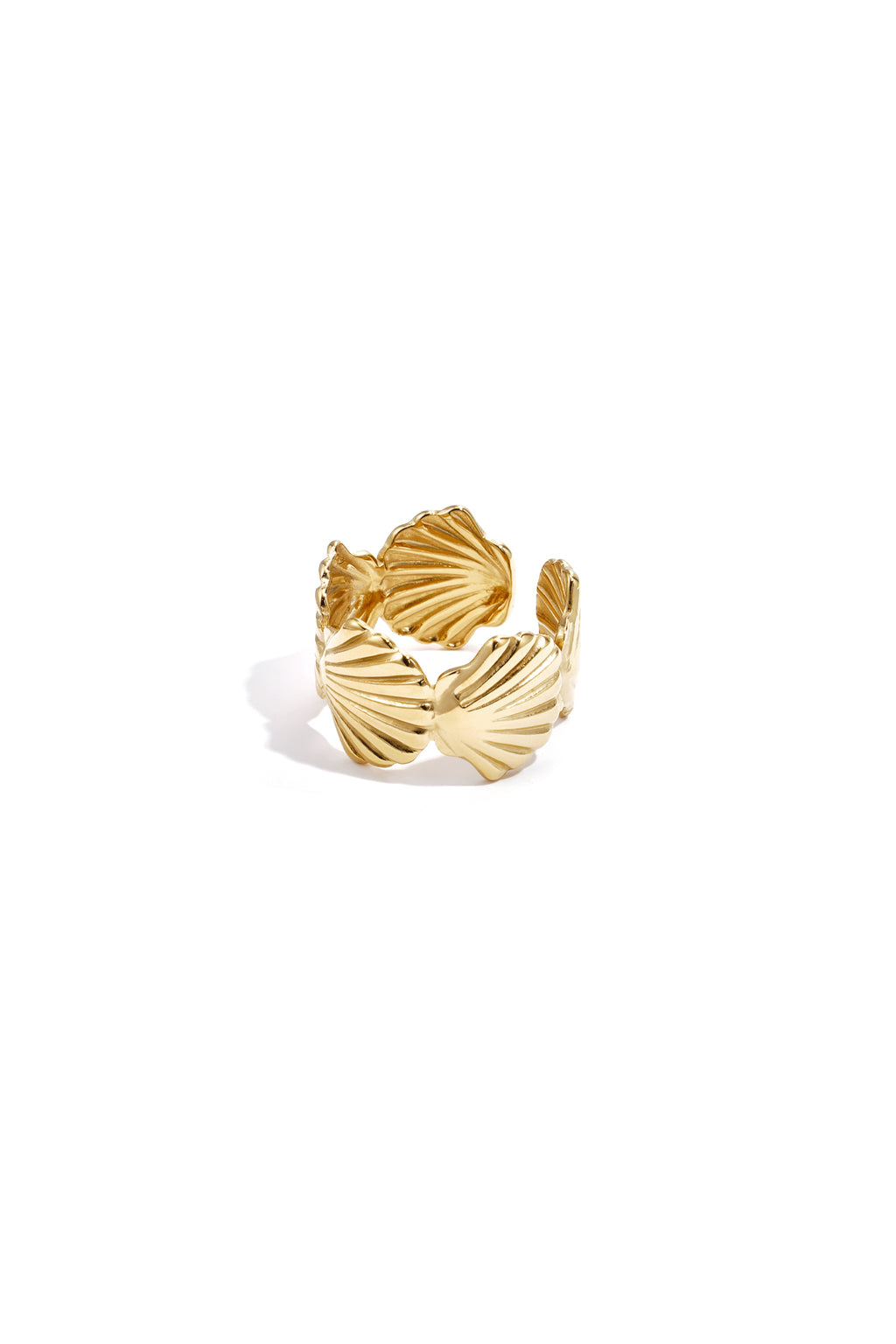 Shell Statement Ring – Gold-Plated Steel