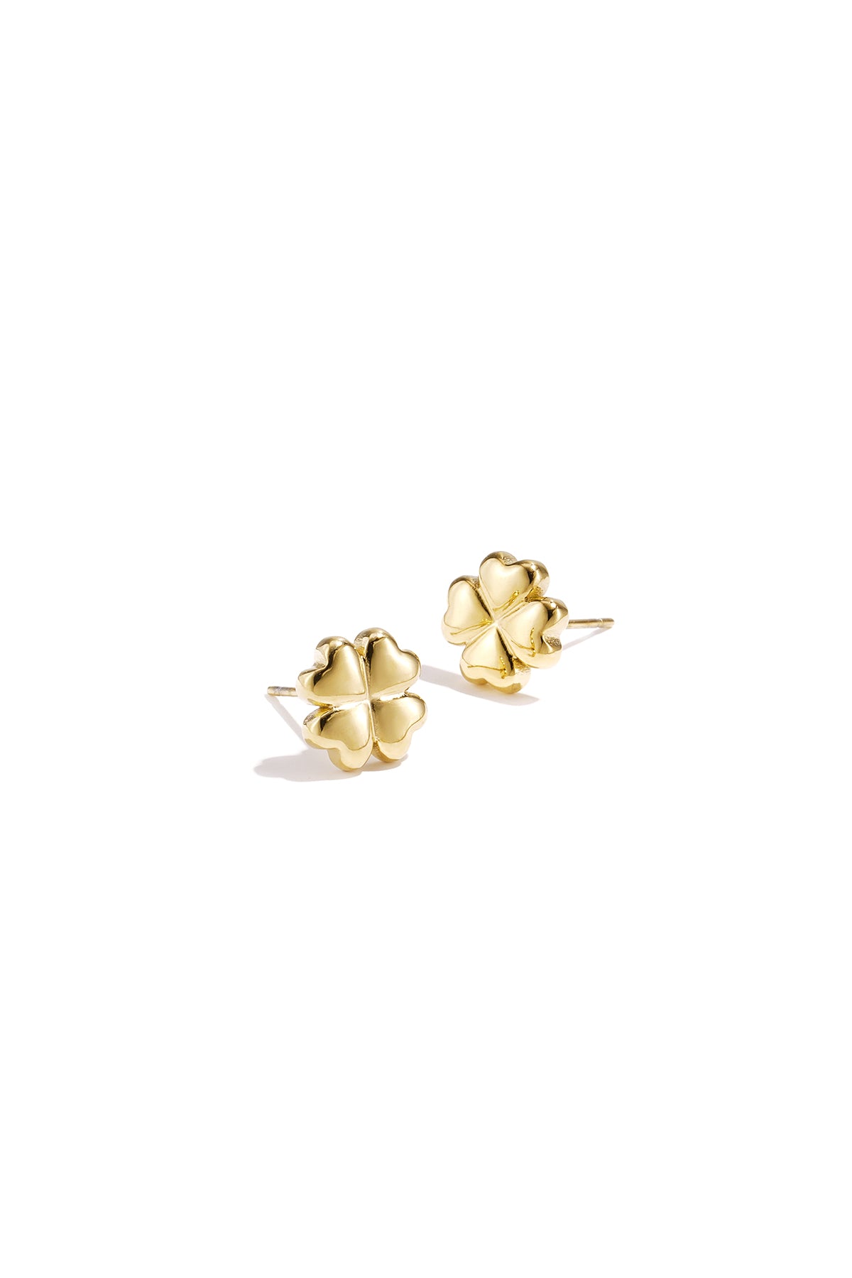 Clover Stud Earrings – Gold-Plated Steel