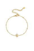 Bracelet with beads and shooting star with stone