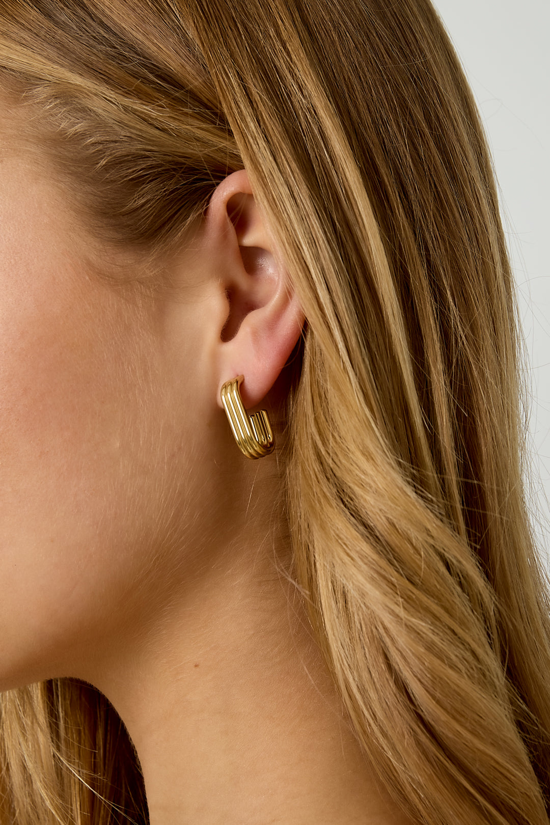 Stainless Steel Hoop Earrings rectangle Casual Daily Simple Series Women's jewelry