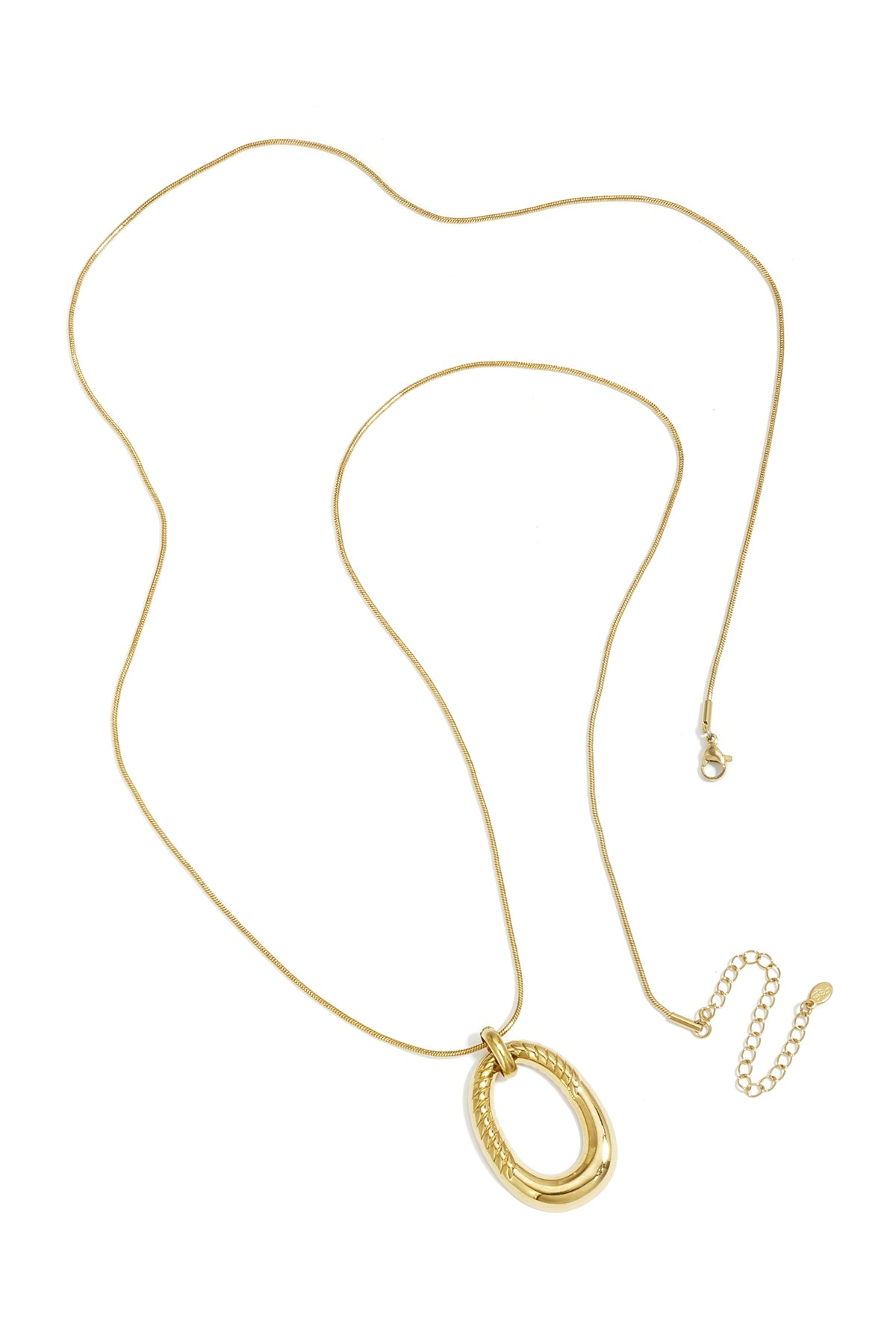 Irregular Shape Long Necklace – Gold-Plated Steel