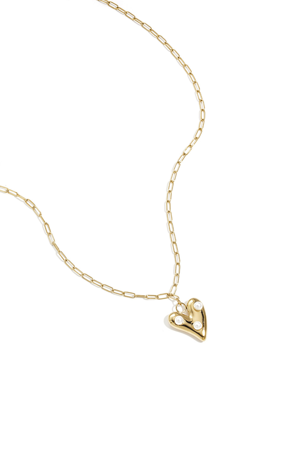 Heart Pendant Necklace – Gold-Plated Steel