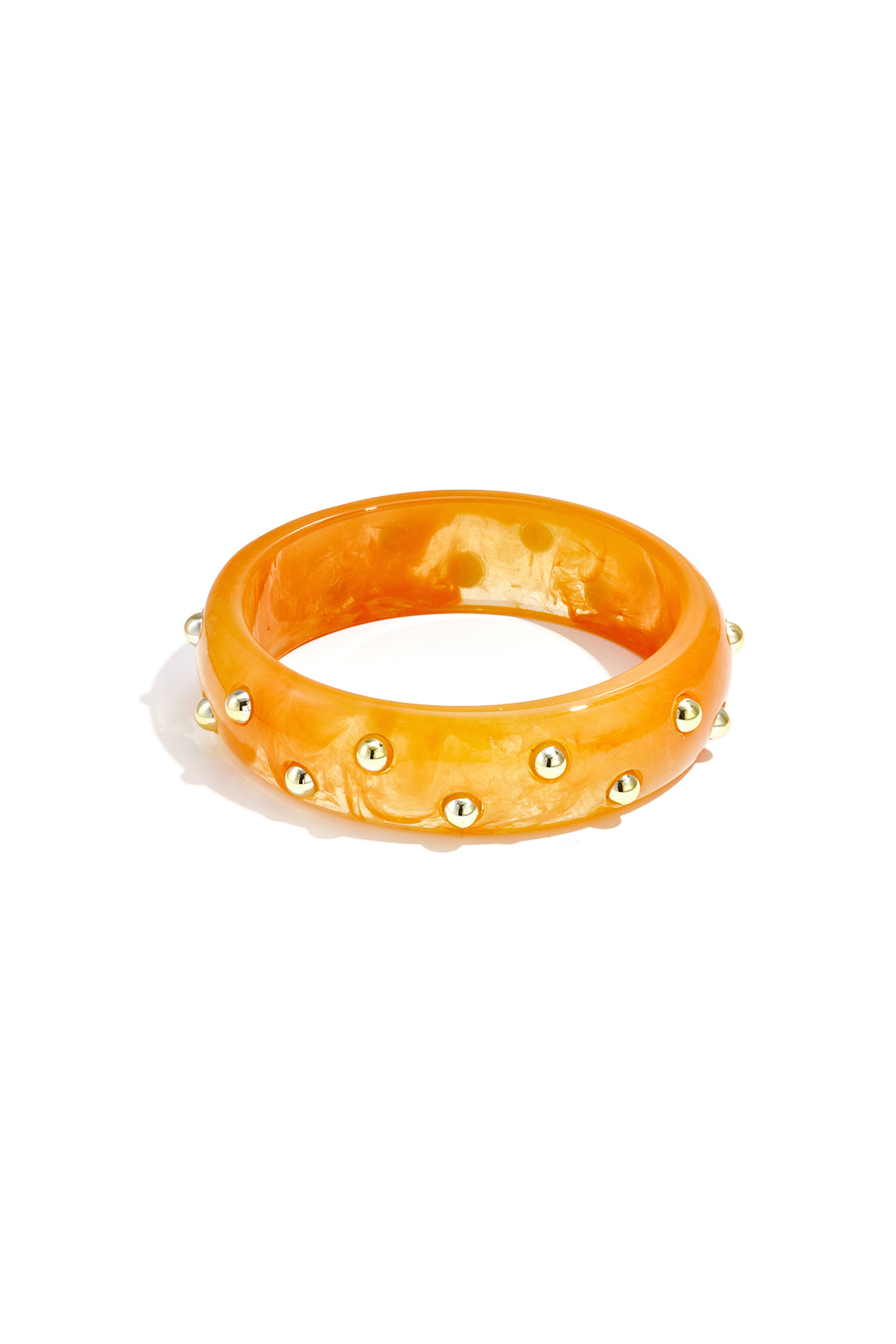 Statement Bangle – Orange Resin & Acrylic