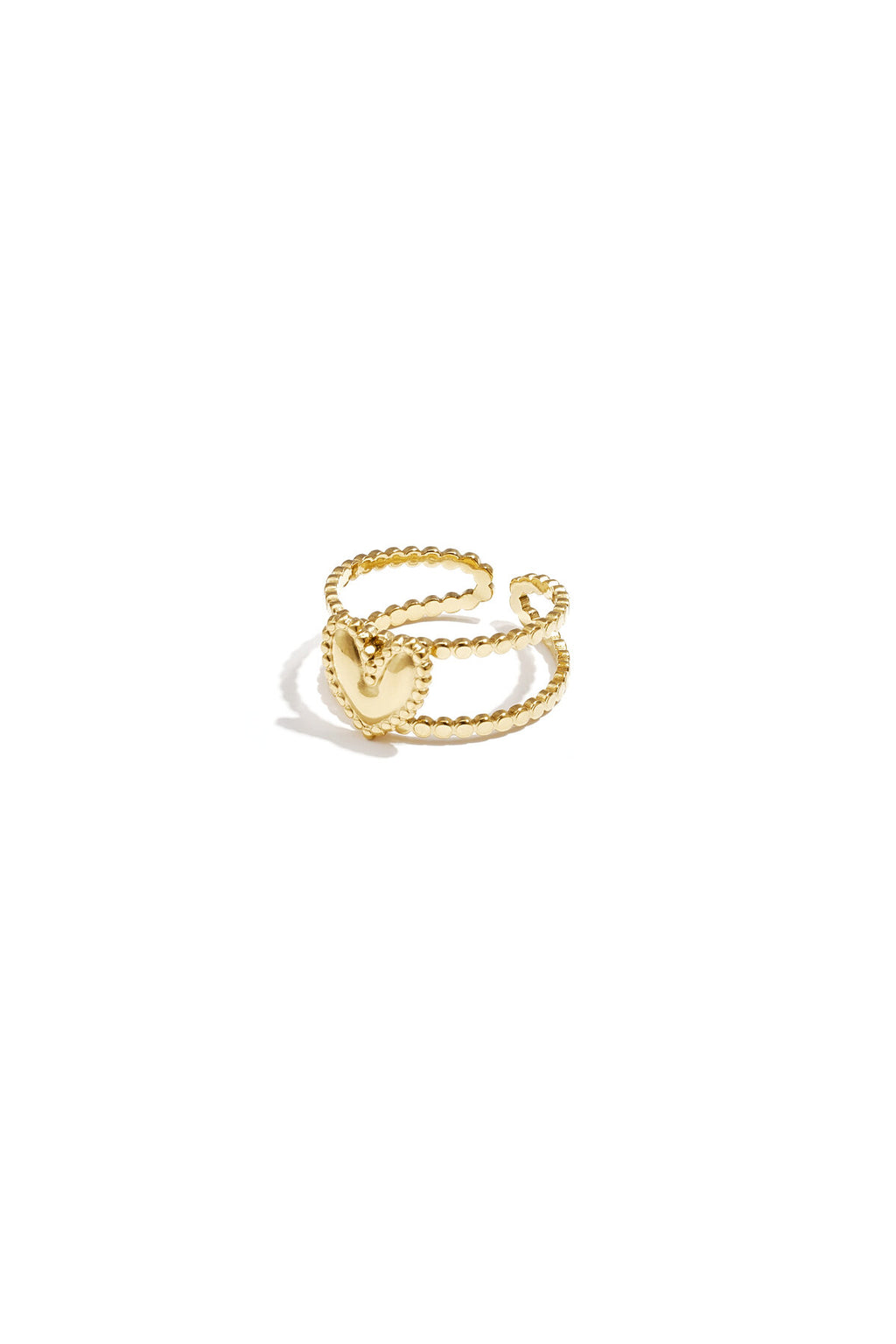 Elegant Heart-Shaped Adjustable Statement Ring