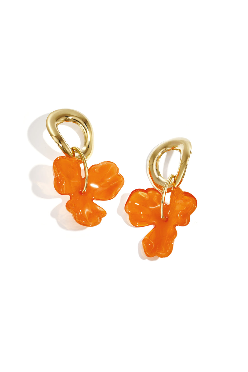 Flower Drop Earrings – Khaki Steel & Plastic