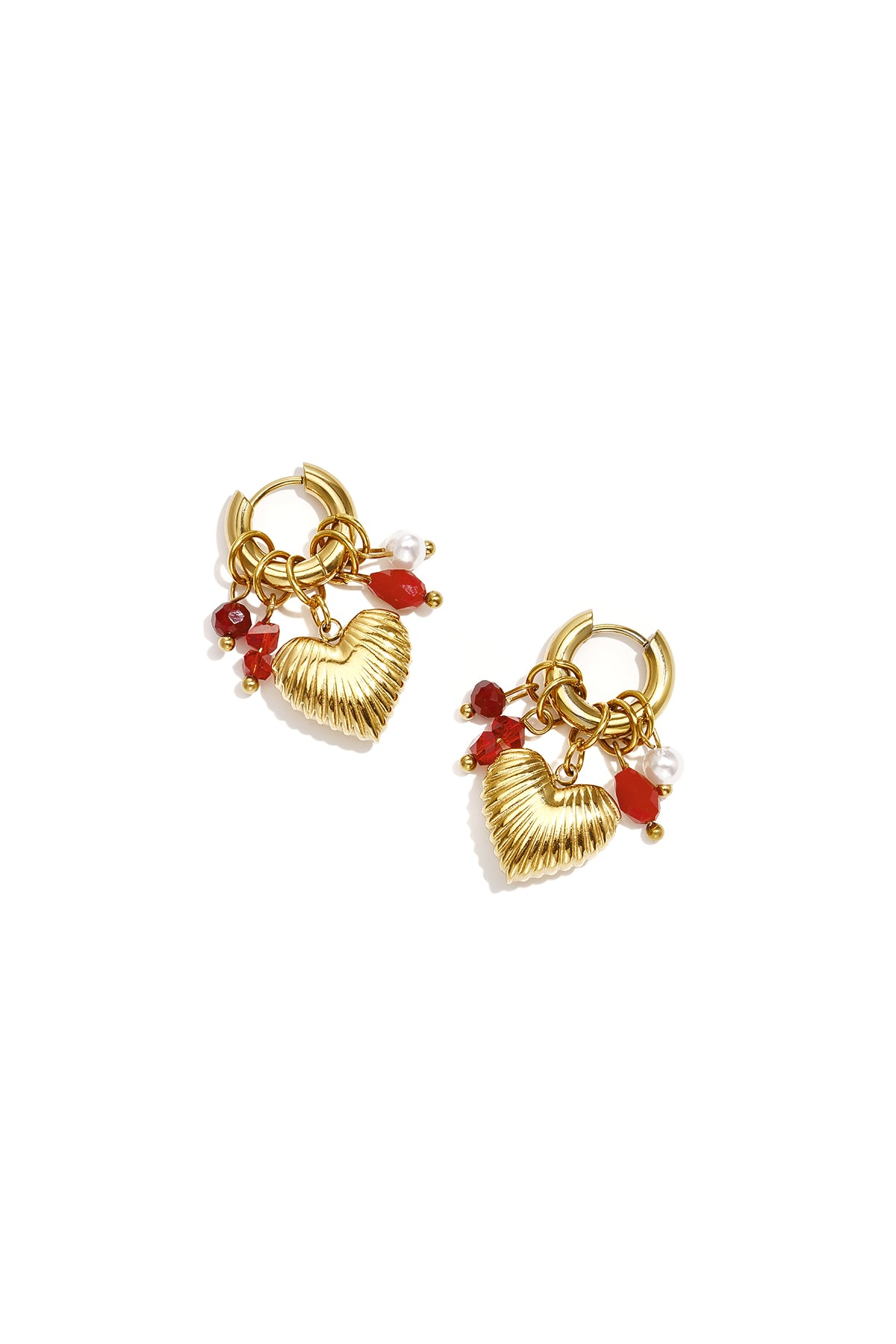 Stainless Steel Beads Earrings Heart Simple Daily Simple Series Women's jewelry