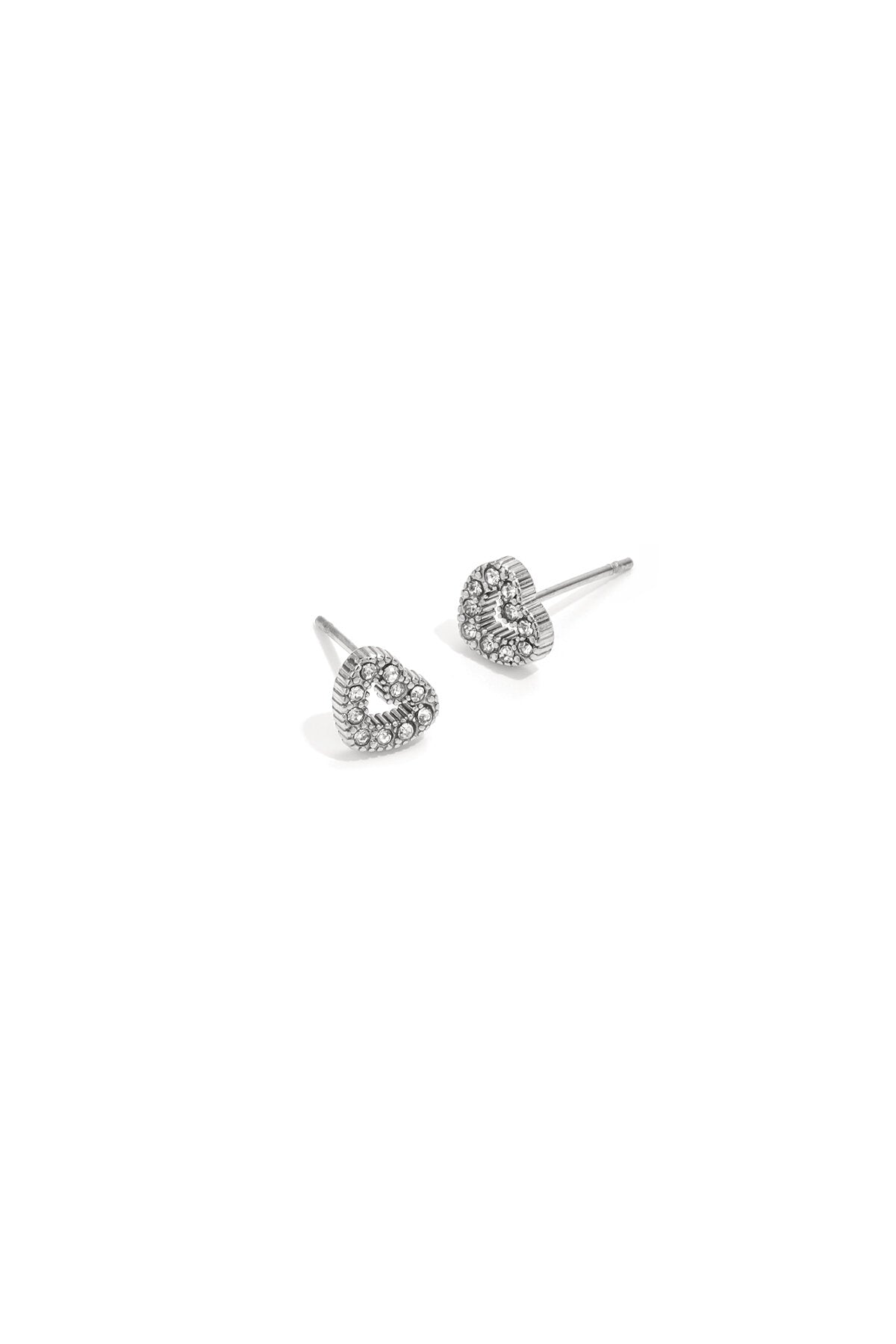 Elegant Heart Shaped Rhinestone Stud Earrings