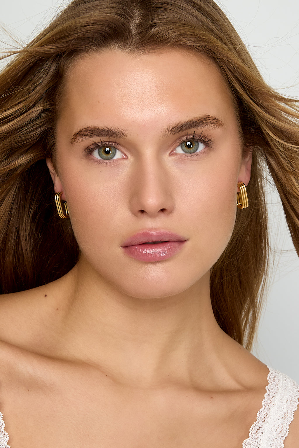 Stainless Steel Hoop Earrings rectangle Casual Daily Simple Series Women's jewelry