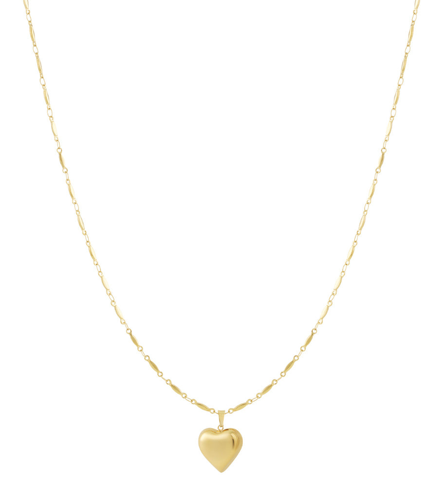 Heart Long Necklace – Gold-Plated Steel