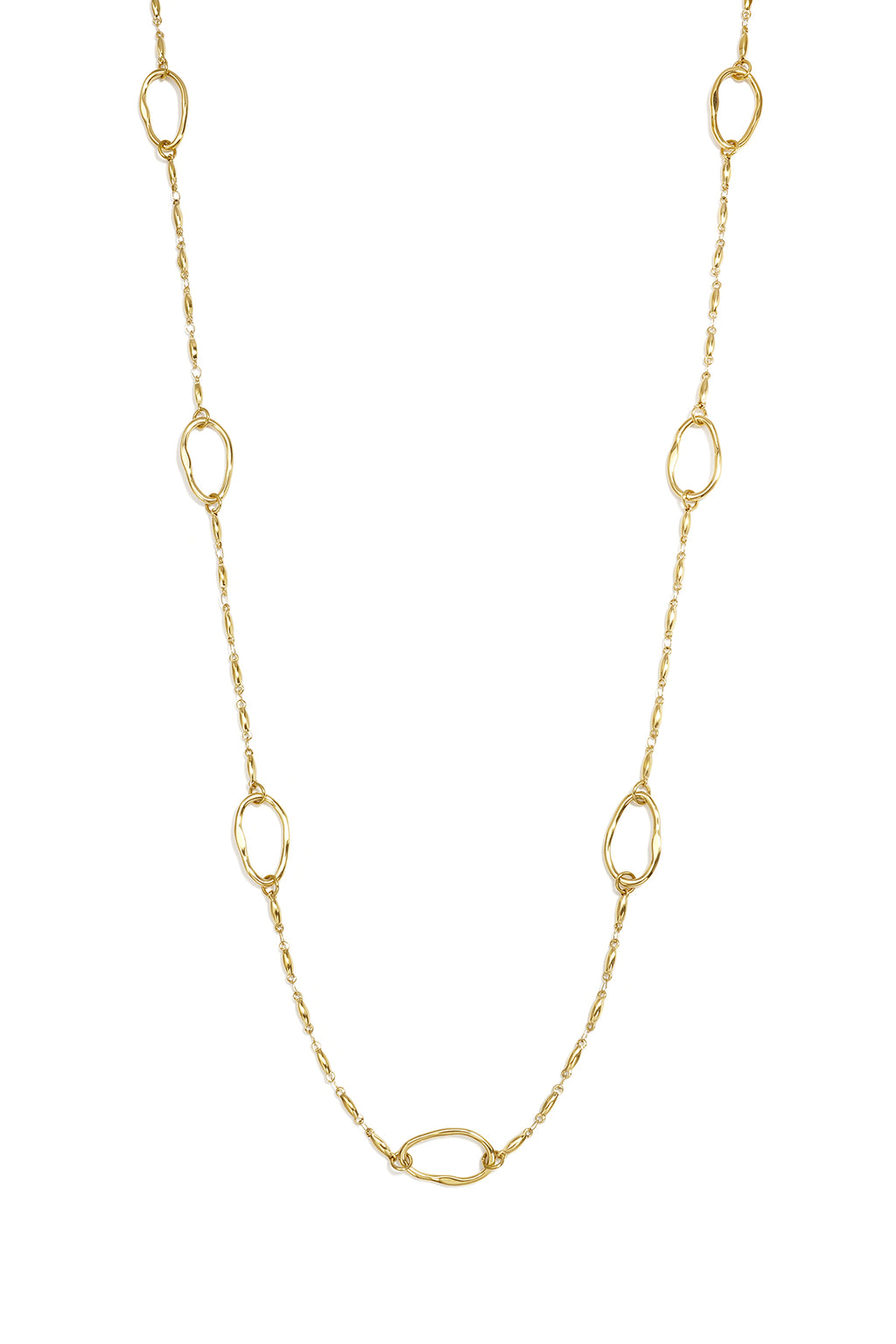 Long stainless steel chain in oval shape, simple, everyday series, women's jewelry