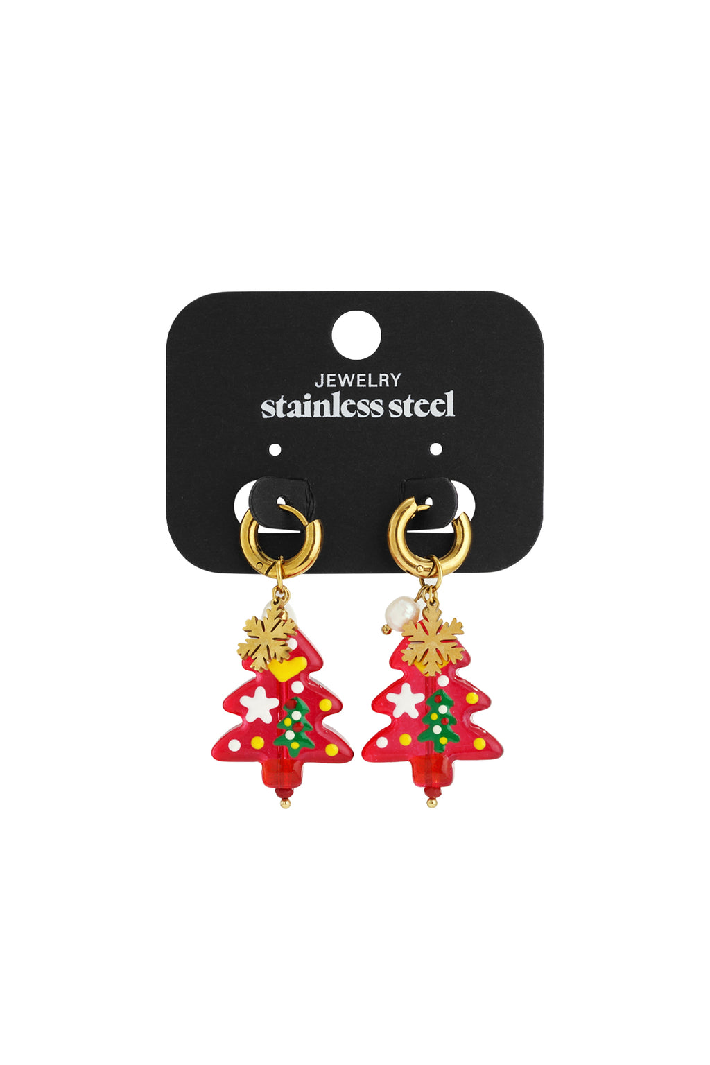 Stainless Steel Drop Earrings plant Casual Christmas Simple Series Women's jewelry