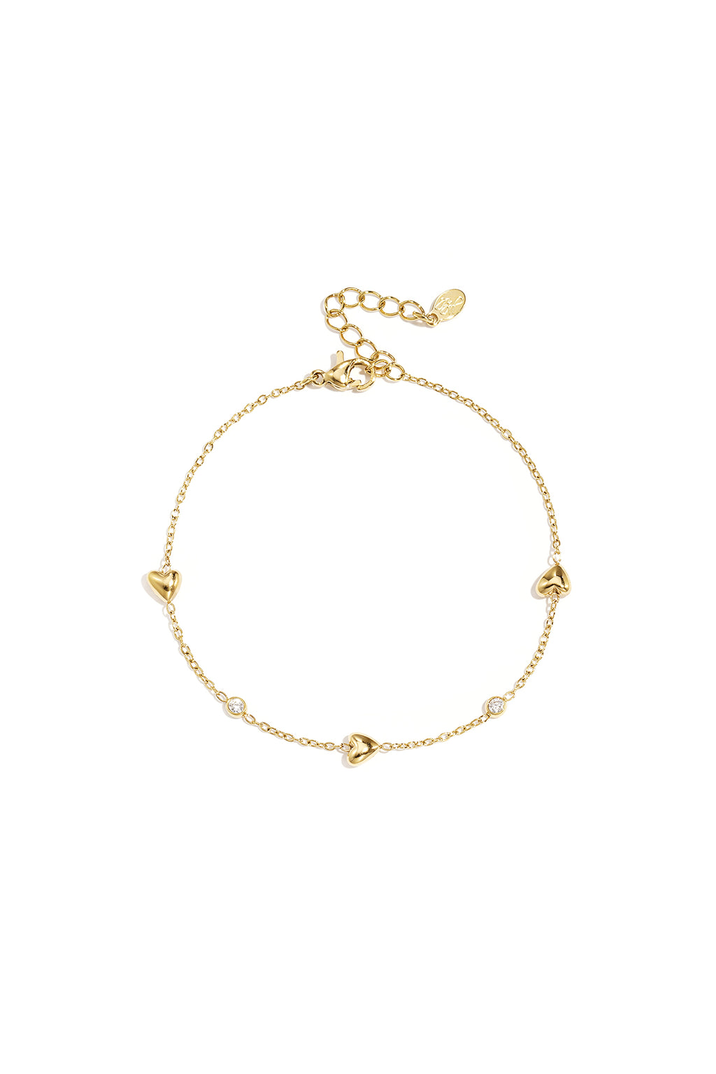 Bracelet with filled hearts