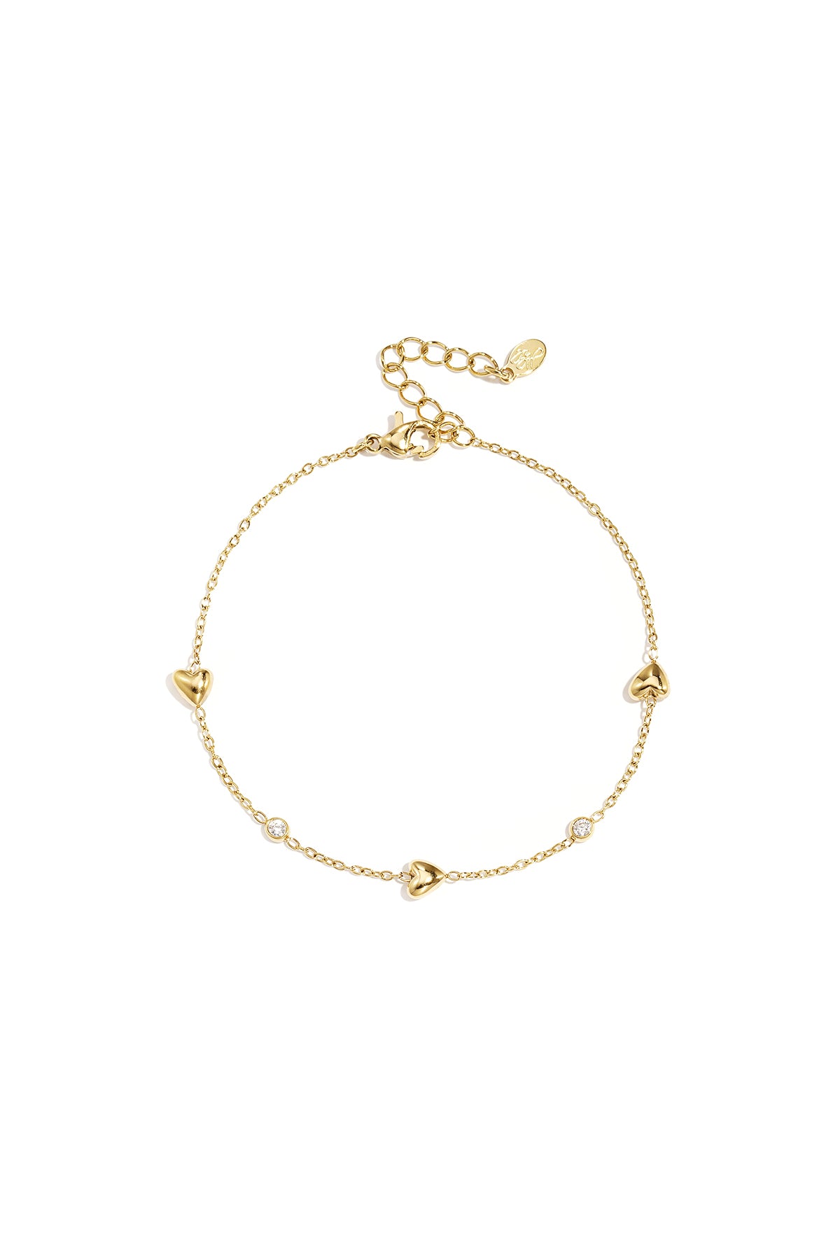 Bracelet with filled hearts