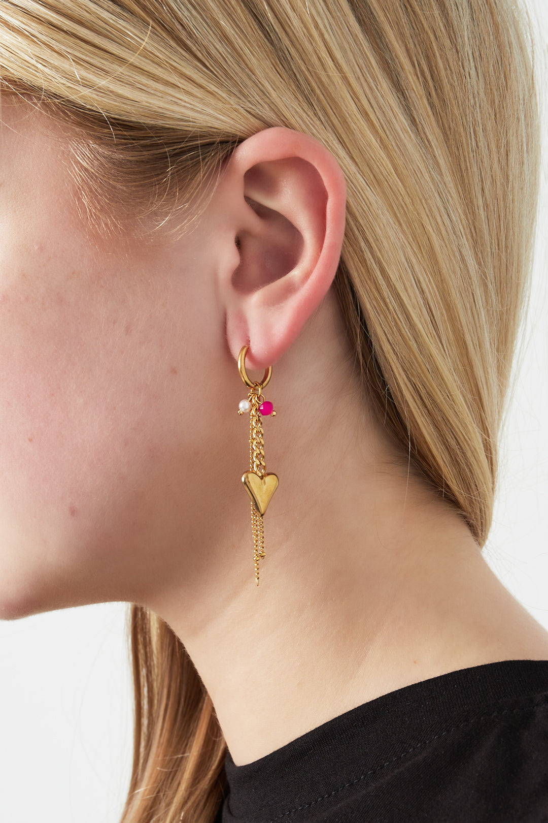 Heart drop earrings