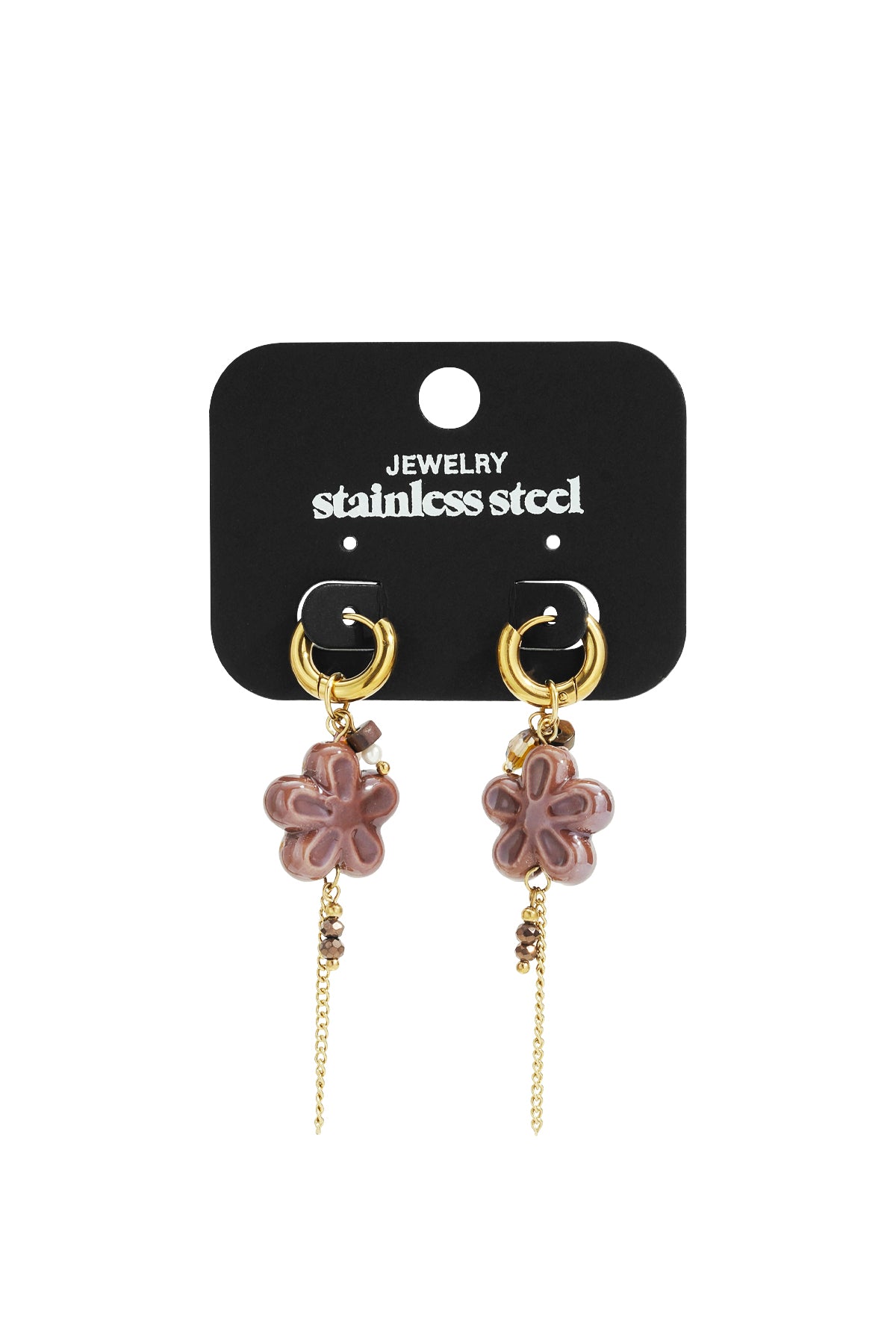 Stainless Steel Drop Earrings Flower Casual Daily Simple Series Women's jewelry