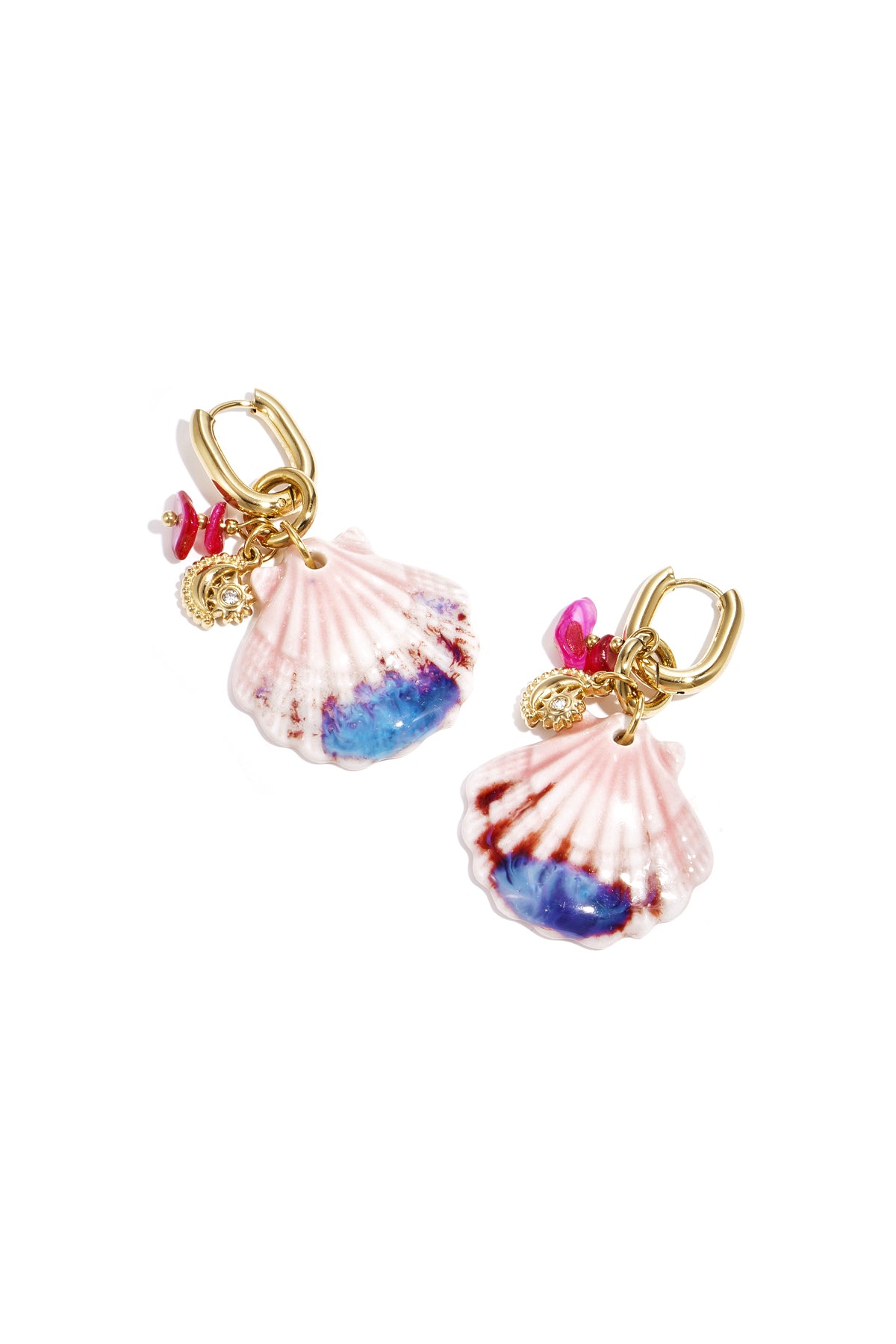 Shell Drop Earrings – Gold-Plated Steel