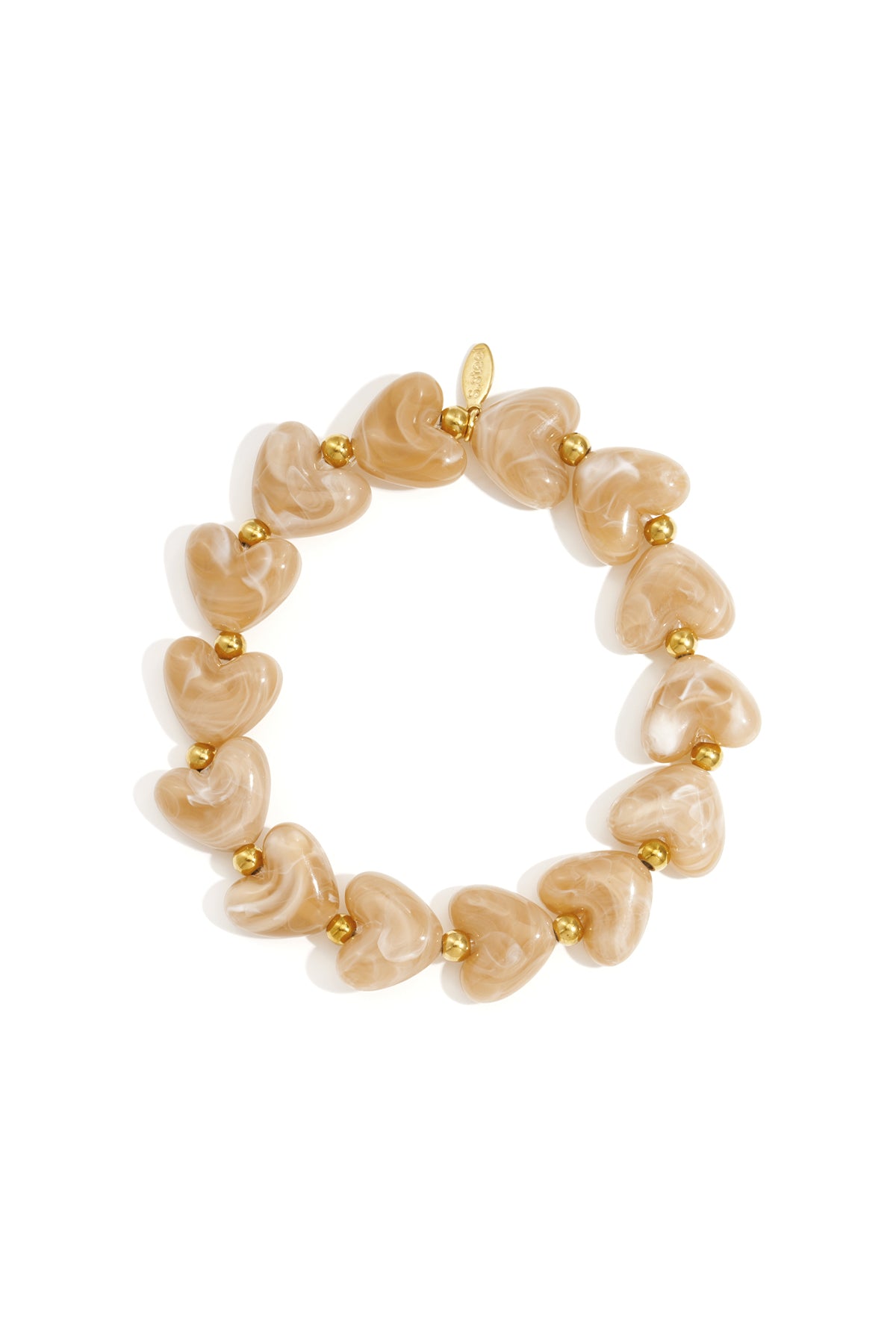 Perlenarmband Herz aus Acryl, elastisch