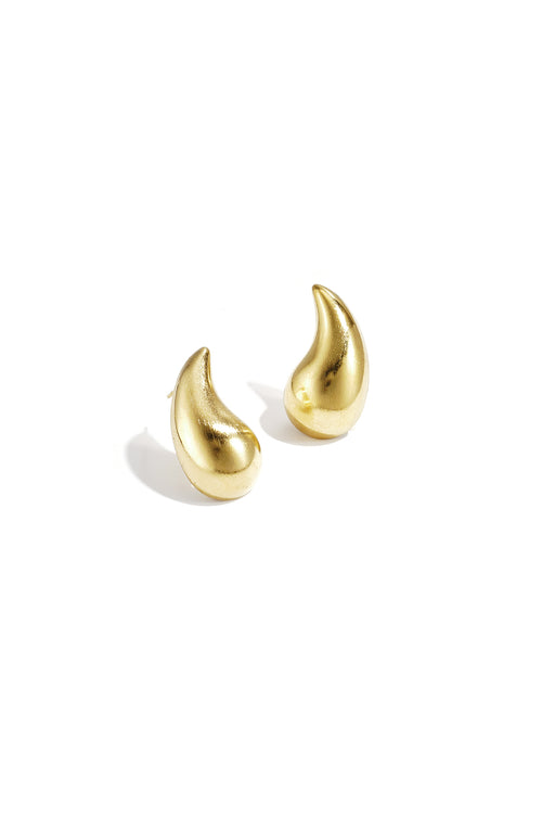 Droplet Stud Earrings – Gold-Plated Steel