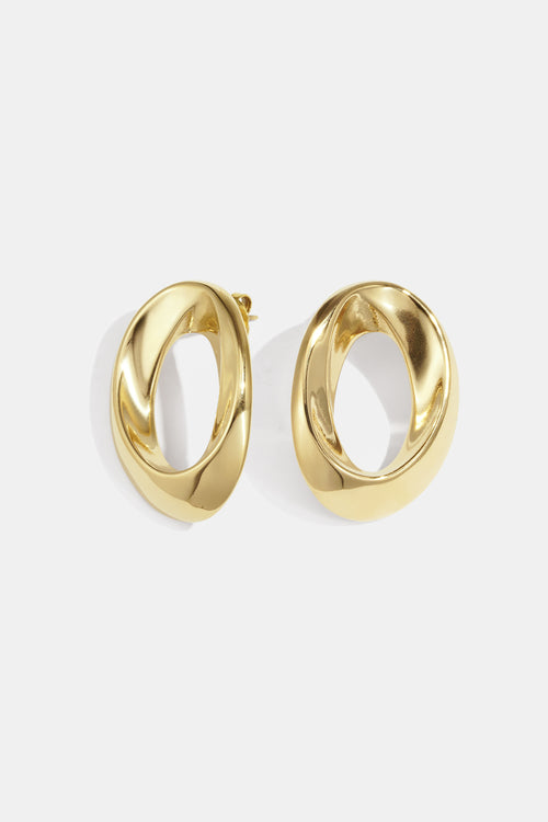 Circle Stud Earrings – Gold-Plated Steel
