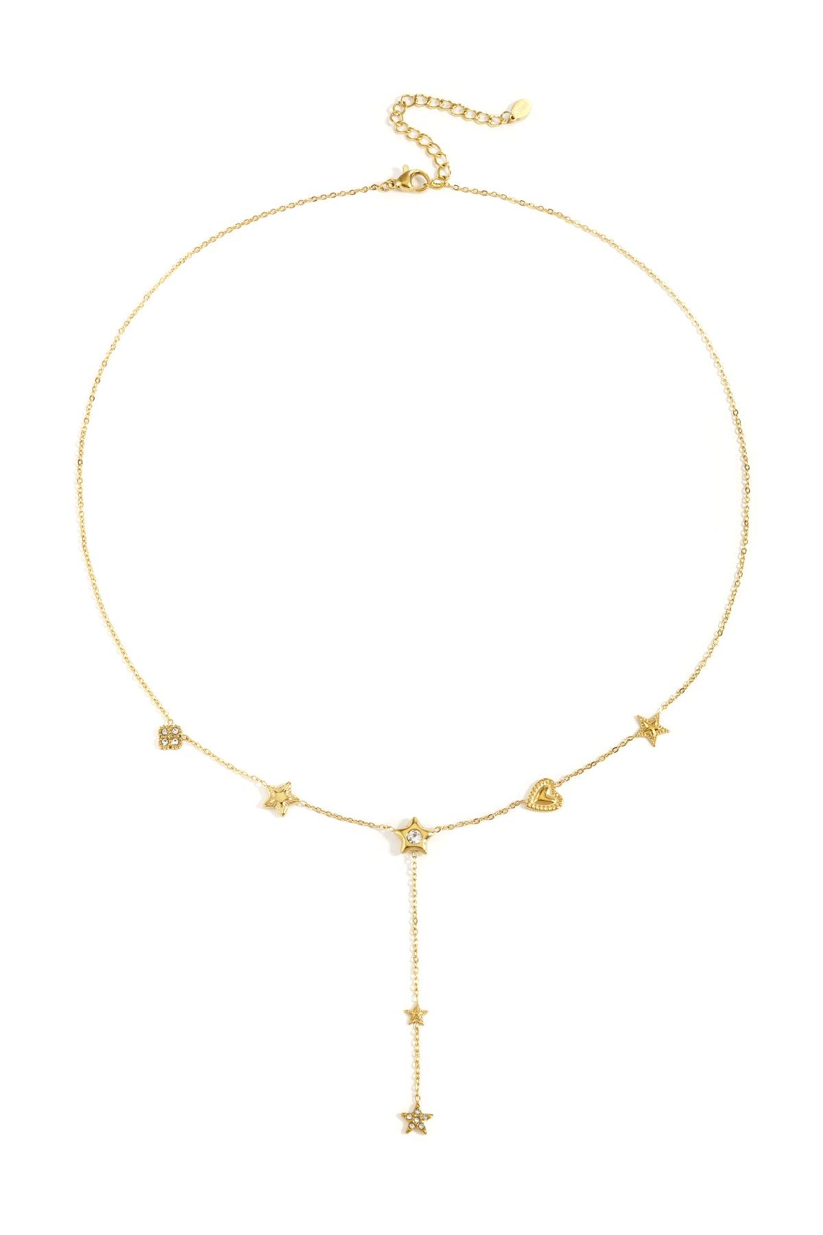 Star Pendant Necklace – Gold-Plated Steel & Rhinestones