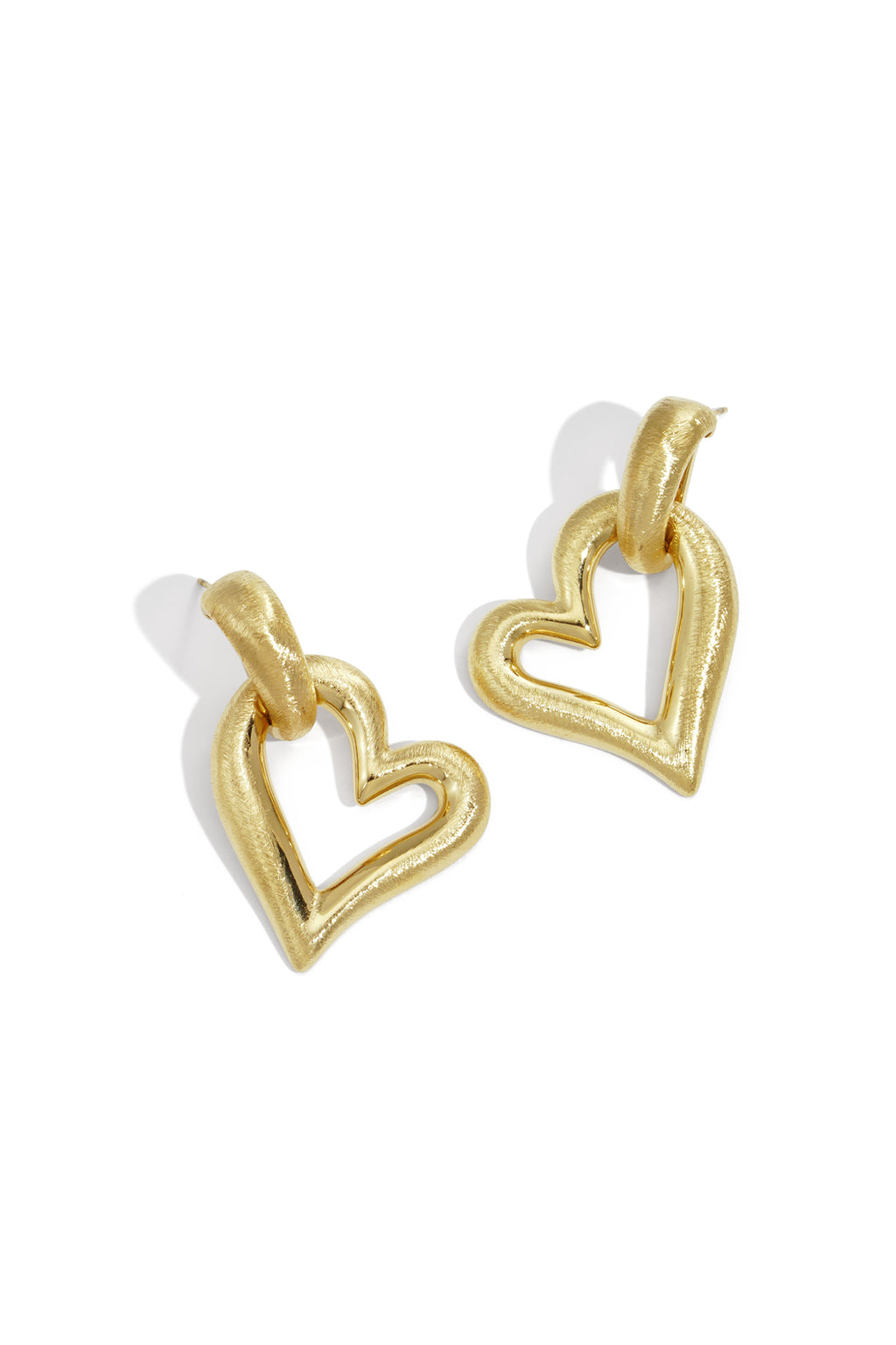 Heart Drop Earrings – Silver-Tone Steel
