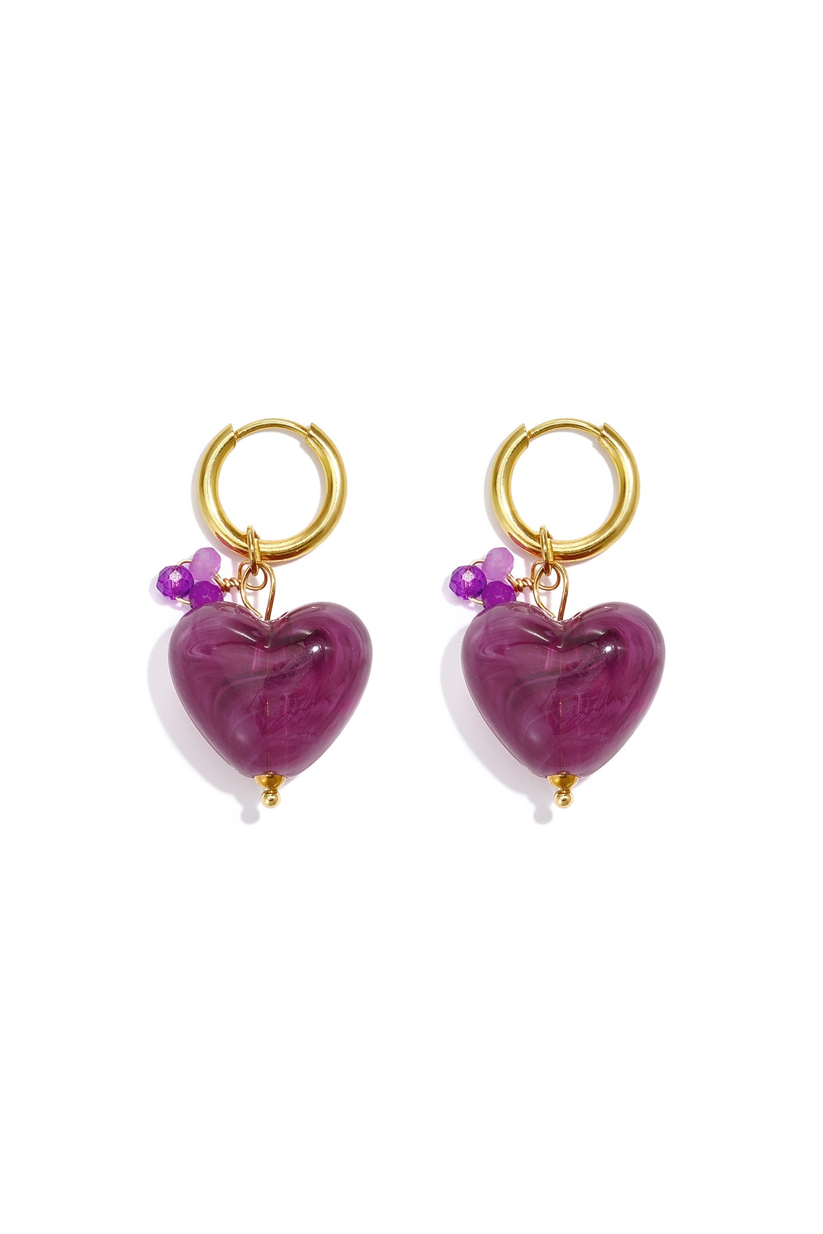 Stainless Steel Beads Earrings Heart Simple Daily Simple Series Women's jewelry