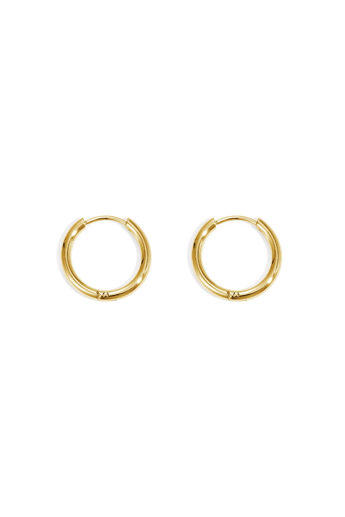 Circle Hoop Earrings – Gold-Plated Steel