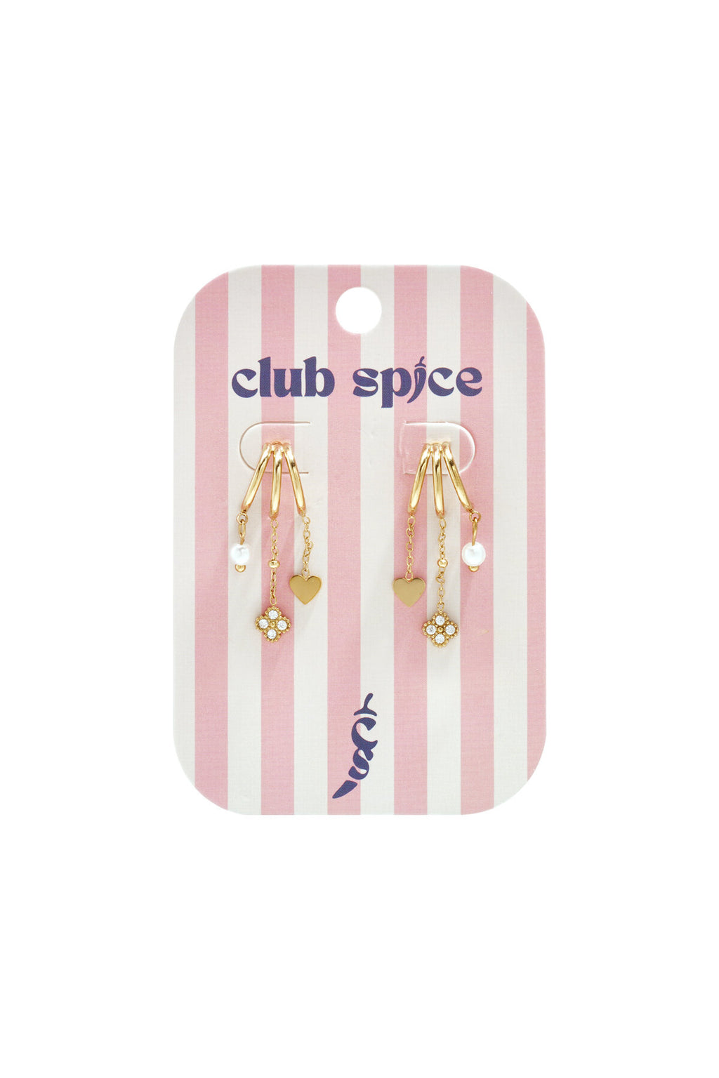 Elegant Heart & Clover Drop Earrings - All Fit