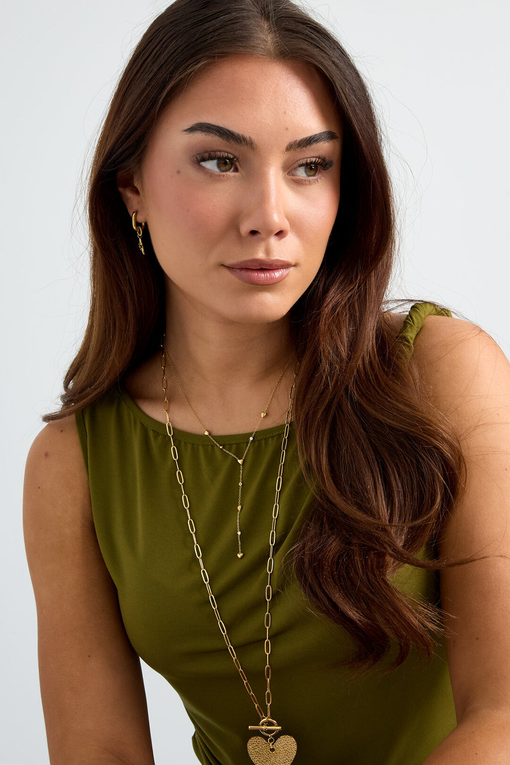 Elegant Heart Rhinestone Necklace for Daily Wear