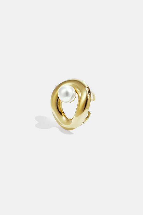 Circle Statement Ring – Gold-Plated Steel