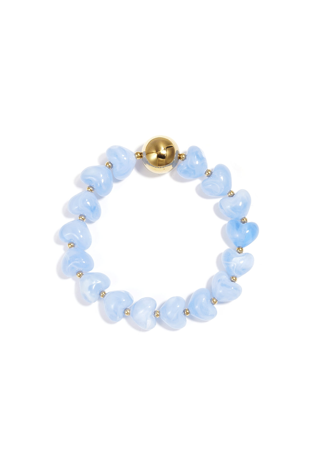 Statement bracelet with heart-shaped beads
