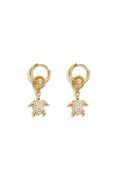 Earrings with a dangling turtle