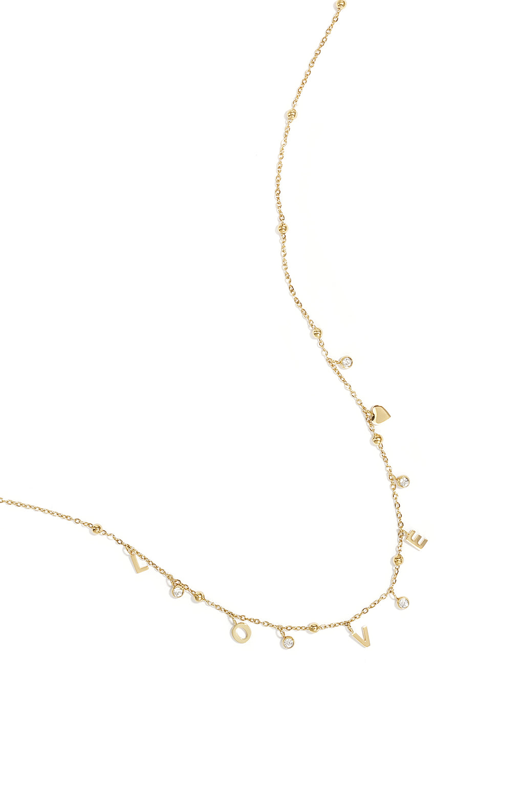 Love necklace with zirconia stones