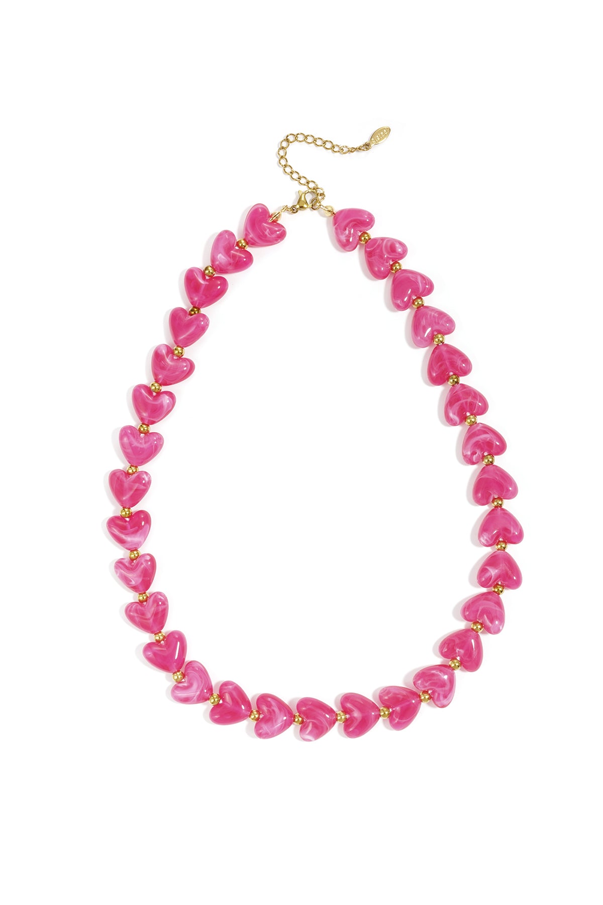 Pearl Necklace Heart made of Acrylic, 37 to 45 cm