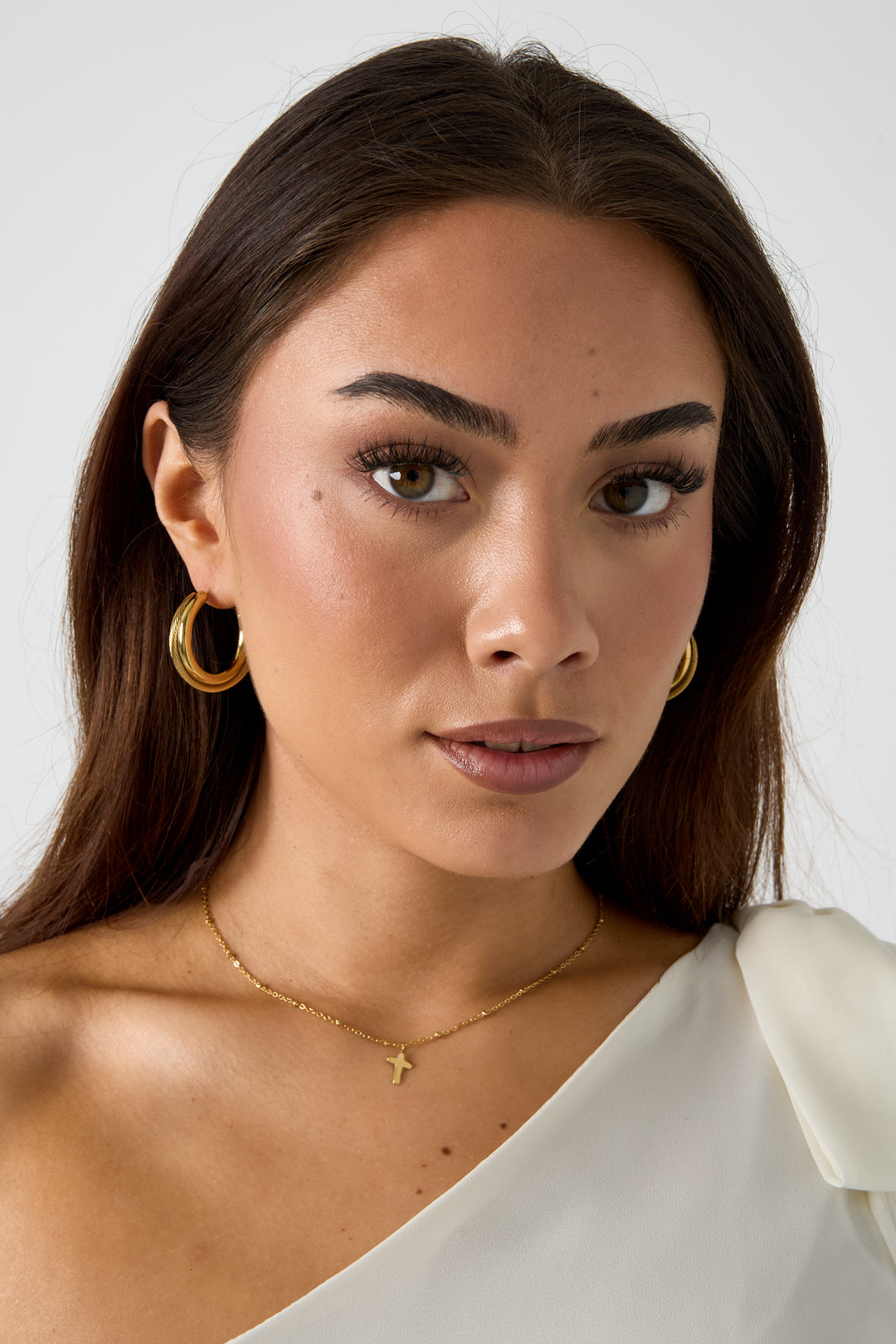 Double chunky hoop earrings