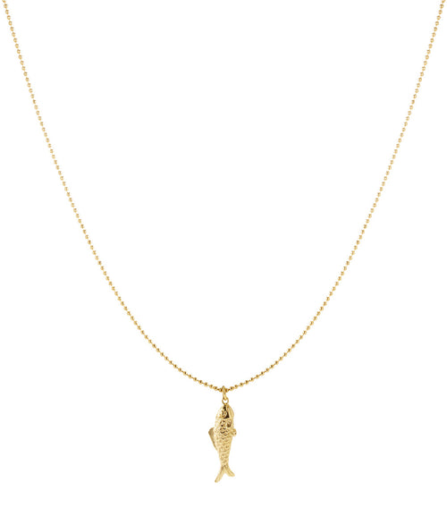Fish Long Necklace – Gold-Plated Steel
