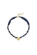 Elegant Wine Red & Dark Blue Braided Necklace for Women