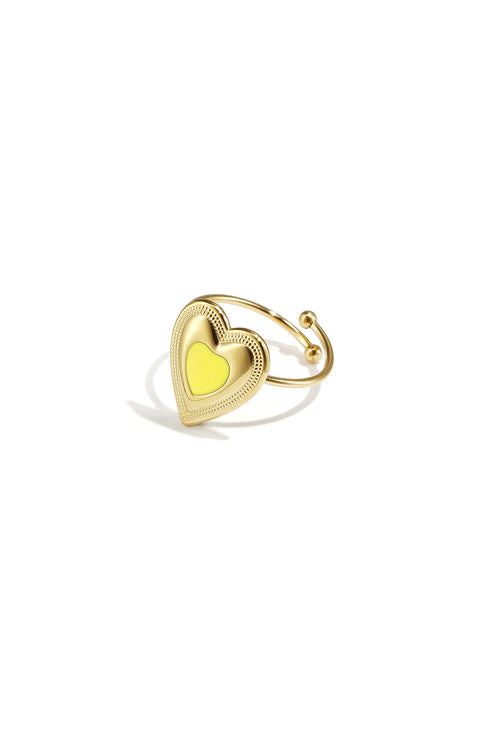 Charming Adjustable Heart Statement Ring for Her