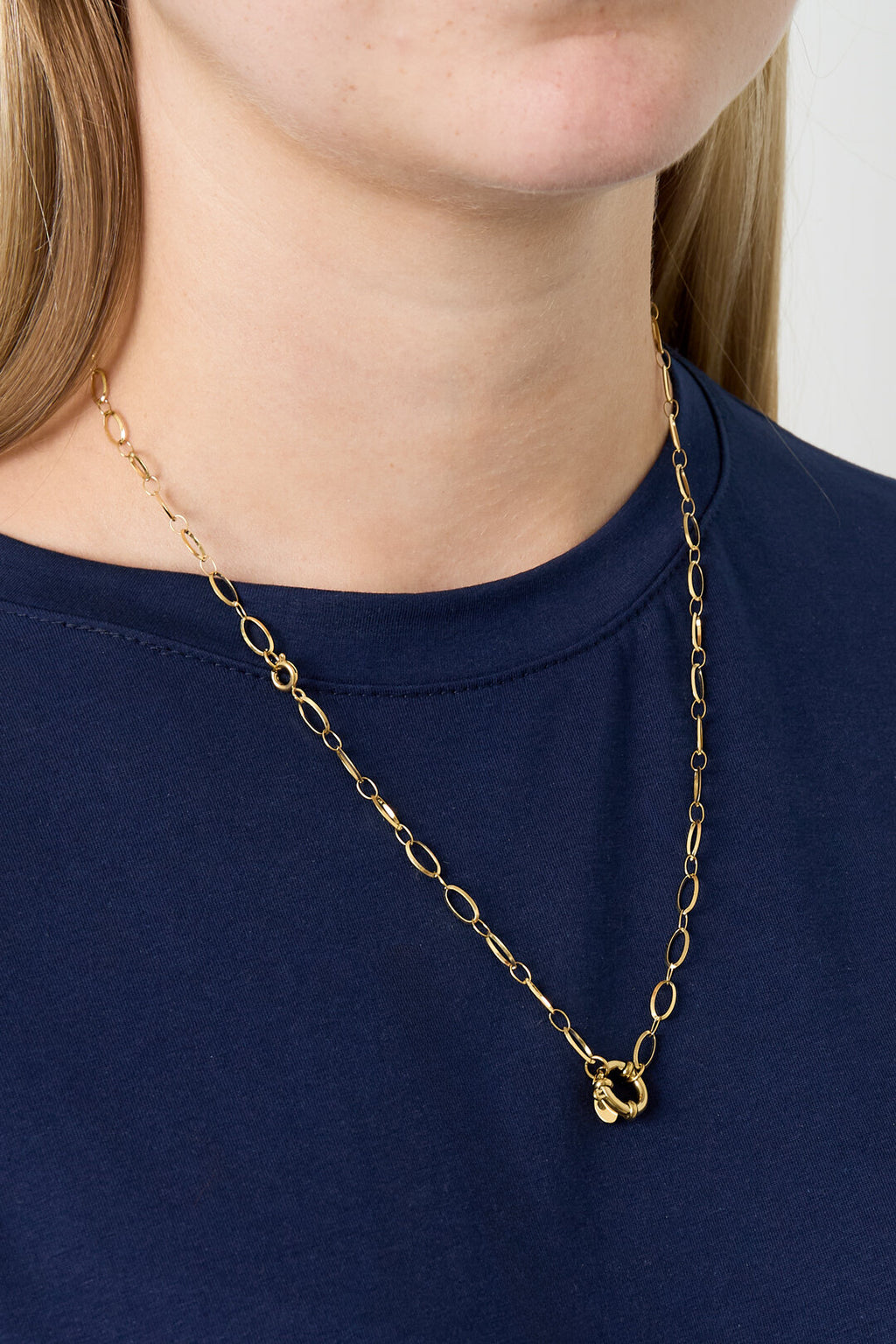 Stylish Gold Color Stainless Steel Chain Necklace