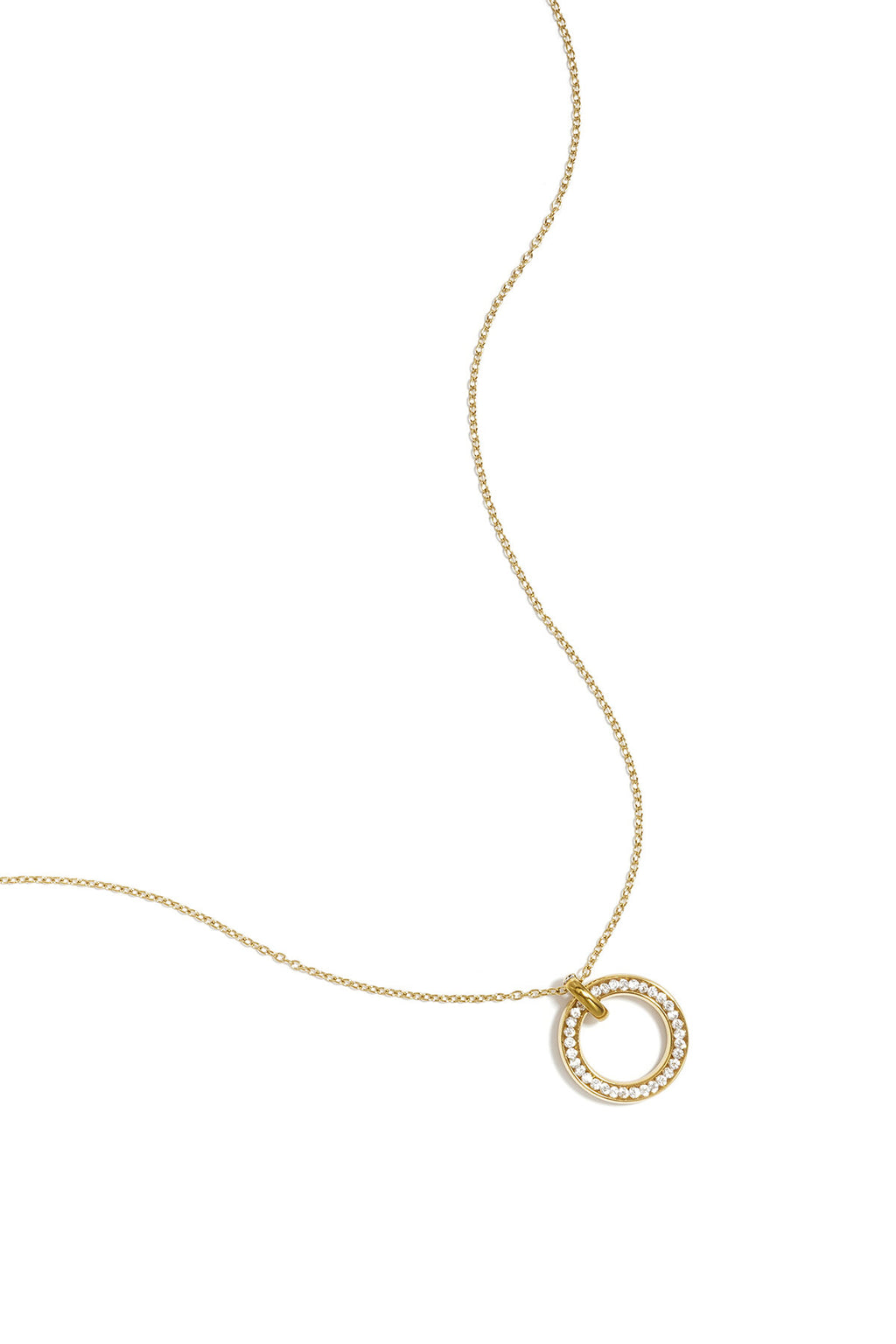 Elegant Circle Pendant Necklace in Silver & Gold